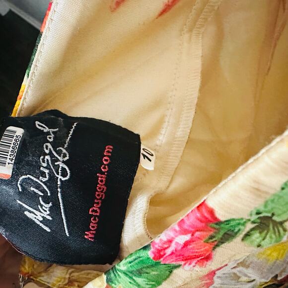 Mac Duggal 9174 Long Formal Multicolored Floral Print Chiffon Gown Dress Size 10 - Picture 8 of 16